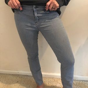 J. Crew Toothpick Jeans, pinstriped